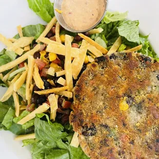 Southwestern Chicken Salad - hold the chicken and replace with Black Bean Cakes!