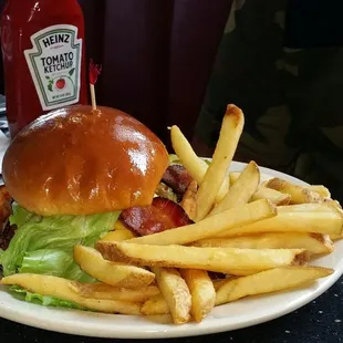 a burger and french fries