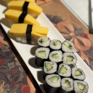 Cucumber Roll Tamago Nigiri