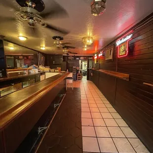 the inside of a restaurant