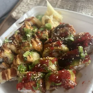 crazy and a dragon roll