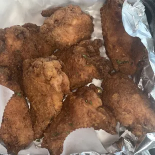 Party wings fried hard plain