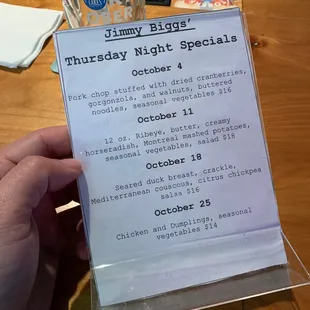 Rotational October specials!