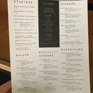 Current Menu