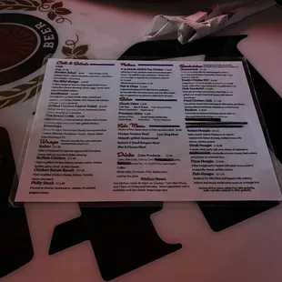 menu