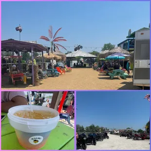 a beach with a lot of people