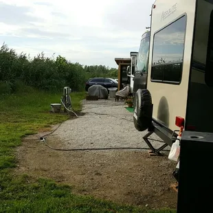 a camper parked on the side of the road