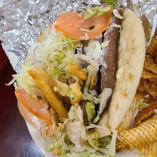 Traditional Gyro with House made chips