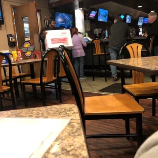 a view of the dining area