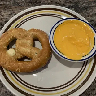 a pretzel and mustard