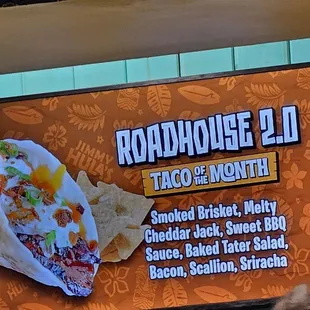 menu, tacos