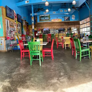 Indoor seating and bar