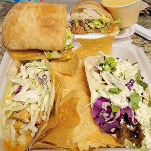 Killer Fish Taco / Steak Jimichurri Taco / Carribean Pork Sandwich