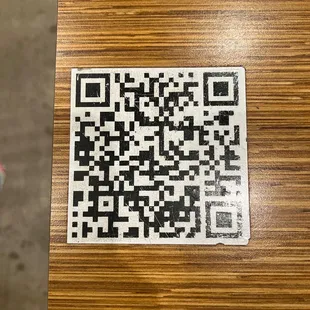 QR code to Menu