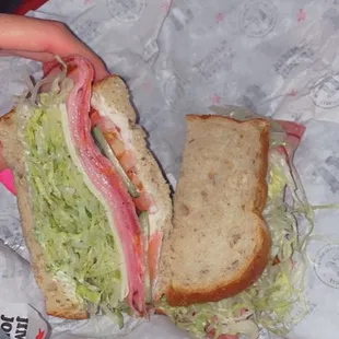 a sandwich in a wrapper