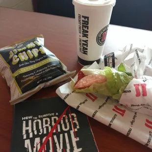 Italian unwich, yummy! With a good book.