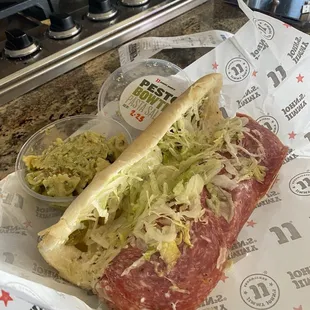 Pesto Bow Tie Pasta Salad and Spicy East Coast Italian Sub