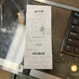 My receipt of what I ordered - see &quot;CUT 1/2&quot;