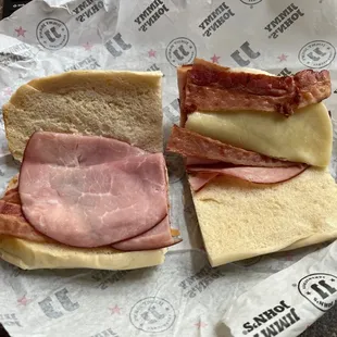 a ham and cheese sandwich
