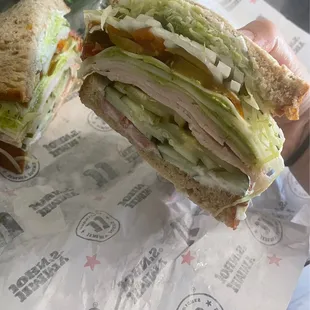 #12 sandwich on sliced wheat. Very good and they load it up so you have half for later!