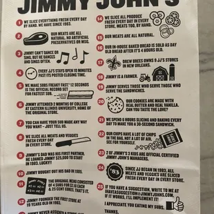a list of things you didn't know about jimmy john's