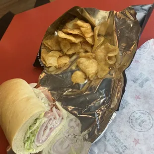 Ham. Turkey, provolone. Terrible sandwich.  Think about your grade school cafeteria sandwich. But worse.