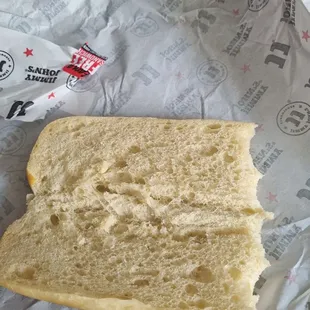 JUST BREAD!! I ORDER TURKEY AND BREAD