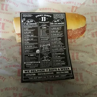 a sub sandwich on a wrapper