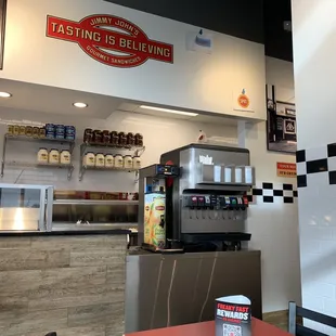 The small counter is where they'll call out your order if you eat there.