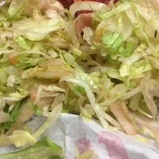 a close up of a salad