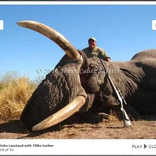 Elephant isn&apos;t on the menu, but that&apos;s the founder of Jimmy Johns with one of his kills. :(.