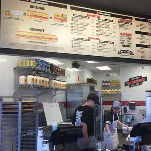 the menu of the restaurant