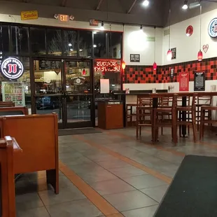 the inside of a restaurant
