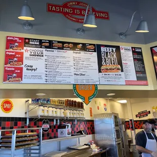 the menu of a fast food restaurant
