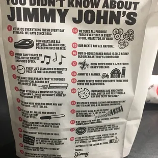 a list of things you didn't know about jimmy john's