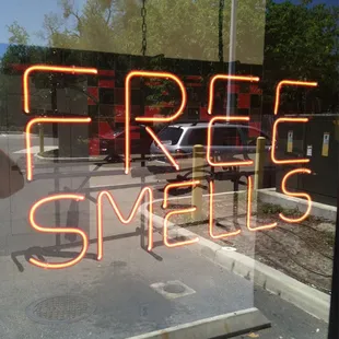 a free smell sign