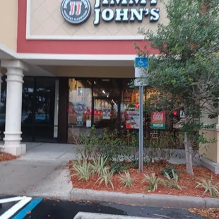 the entrance to the store