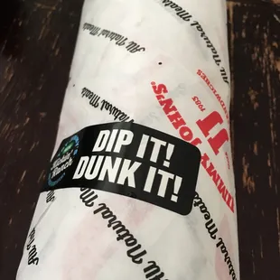 a wrapper of a sandwich