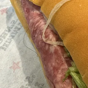 Jimmy John&apos;s, Palm Coast, FL. Hair in Sub.