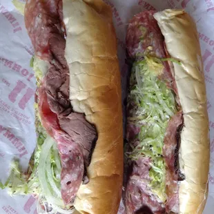 Two gargantuan sandwiches ($8.75 each before tax)