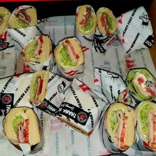 a box of sandwiches