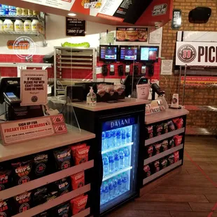 the inside of a restaurant