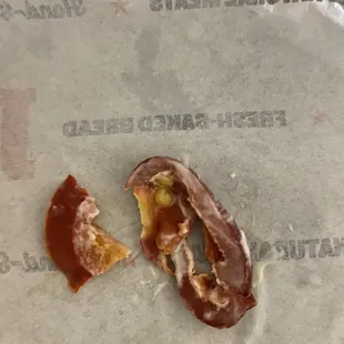 A picture of spicy Jimmy Peppers (sorry for the mayo) try them!