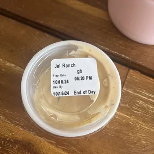 It's 10/17. The sent a jalapeño ranch that should have been tossed yesterday per their sticker, if not sooner.