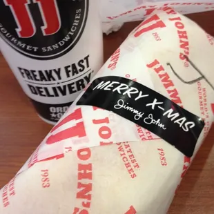 a wrapper and a drink