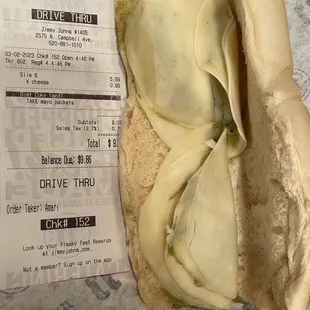 "Slim 6" with extra cheese