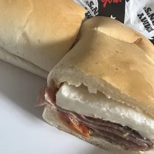 a sub sandwich cut in half