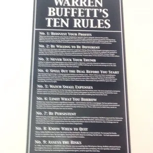 warren buffet&apos;s ten rules