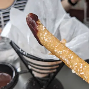 Beignet sticks with chocolate dipping sauce