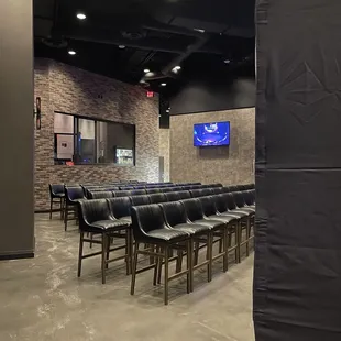 7-21-2023 extra seating draped off in the back.